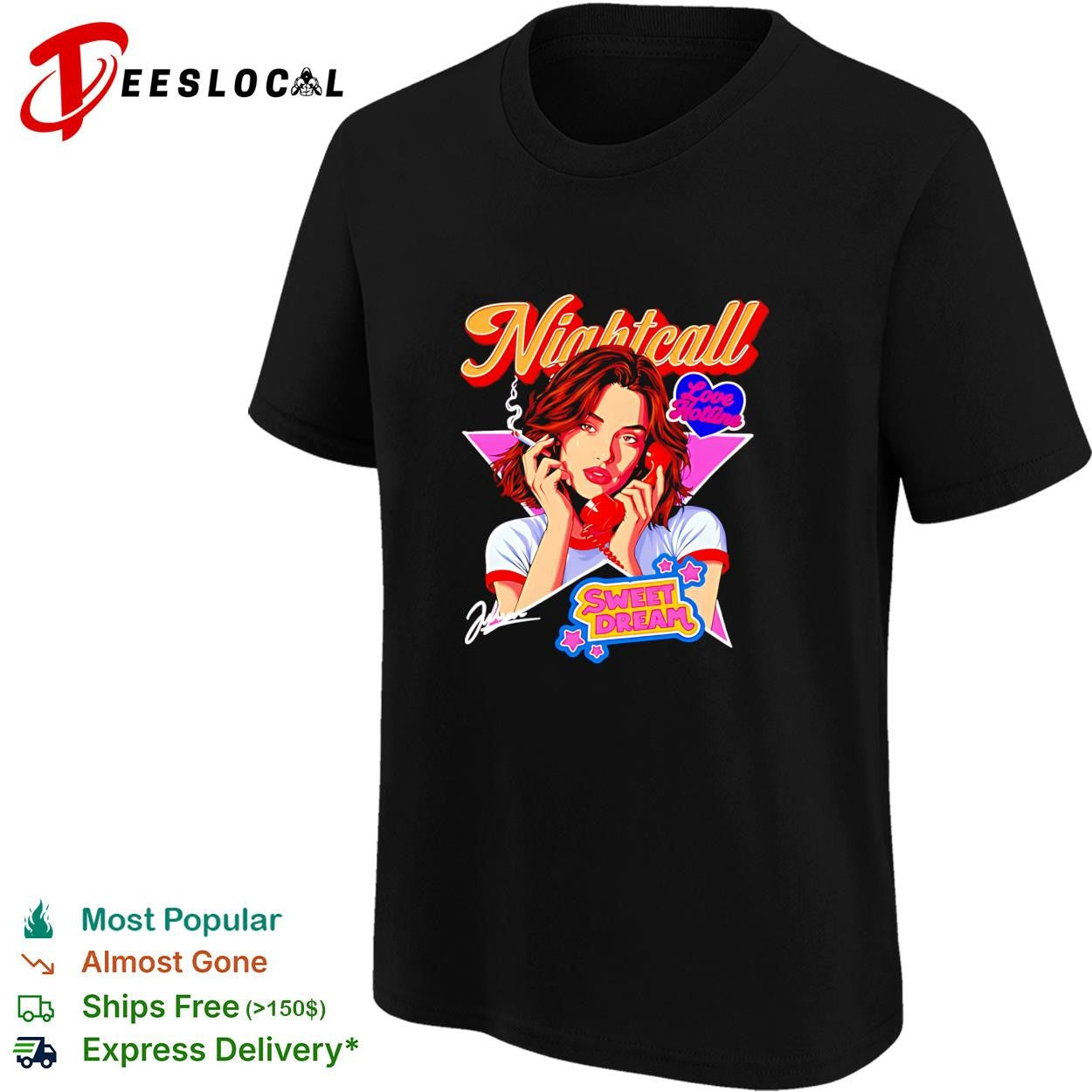 Girl nightcall love hotline sweet dream smoking shirt