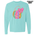 Girly Pumpkin Basket FAKE Glitter Long Sleeve Comfort Colors T-Shirt 'NLB' Hoodie, Sweatshirt | CiraTrend.com