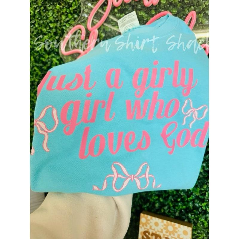 Girly who loves God t shirt |  Lagoon Blue comfort colors shirt | Hoodie, Sweatshirt | CiraTrend.com