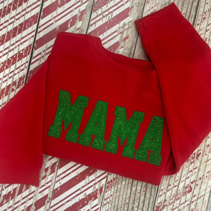 Glitter Christmas Mama Sweatshirt T-Shirts, Hoodie | CiraTrend.com