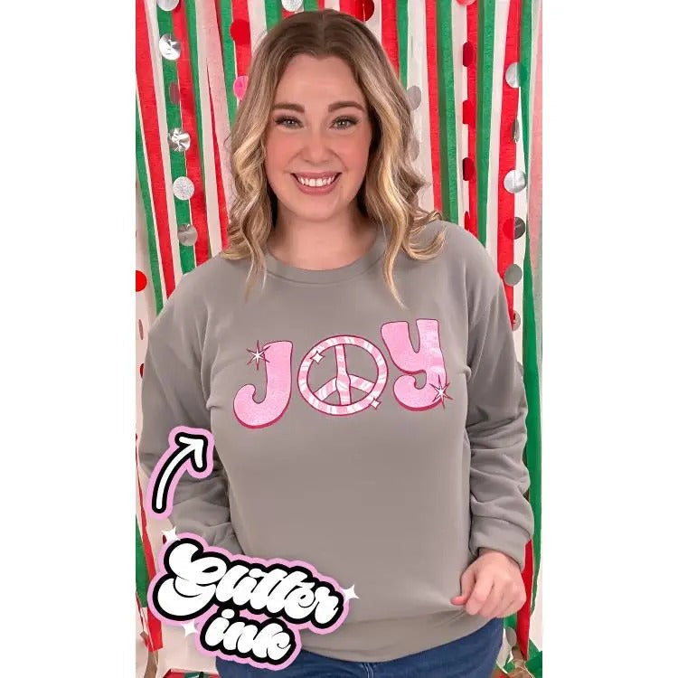 Glitter Joy Christmas Graphic Sweatshirt T-Shirts, Hoodie | CiraTrend.com