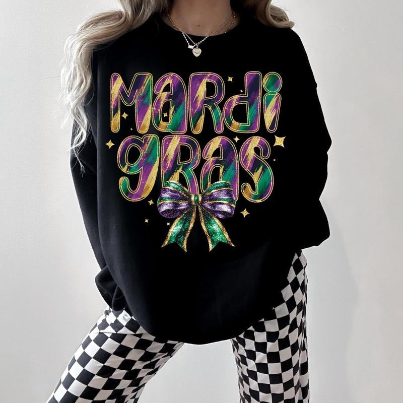 Glitter Mardi Gras Coquette Mardi Gras Fleur De Lis Retro Mardi Gras Mardi Gras Mardi Gras Shirt Hoodie, Sweatshirt