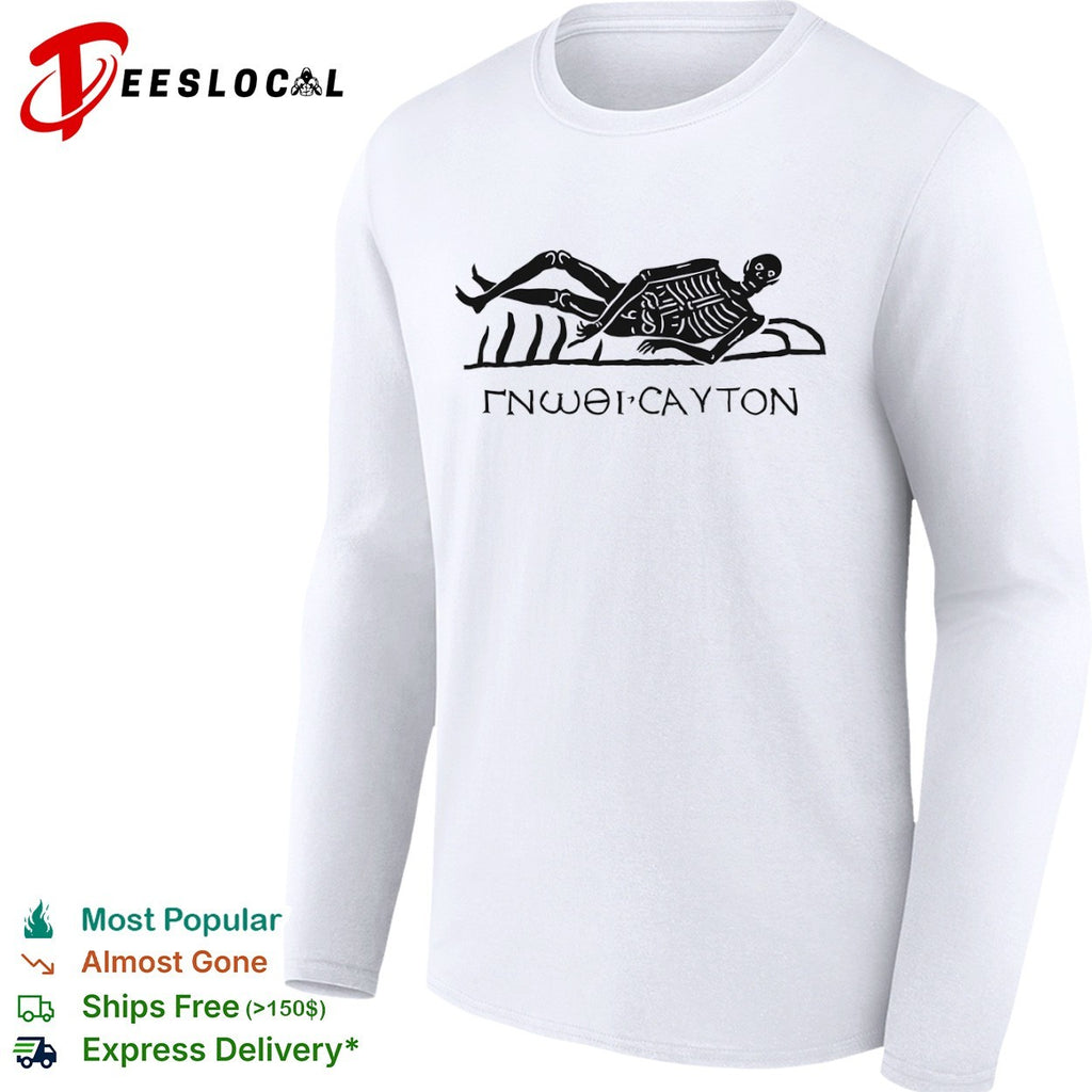 Gnothi Sauton Skeleton Memento Mori Philosophy Latin Philosophical Wisdom shirt