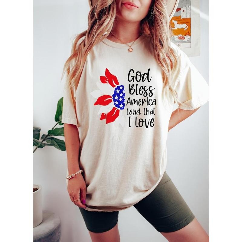 God Bless America Shirt, Land That I Love Shirt, Retro America Shirt, Patriotic Shirt, Fourth of July Shirt, Freedom...