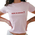 God is Good Y2k Baby Tee, Jesus is King Y2k Baby Tee, Christian Based Clothing, Coquette Baby Tee 90s Baby Tee Shirt...