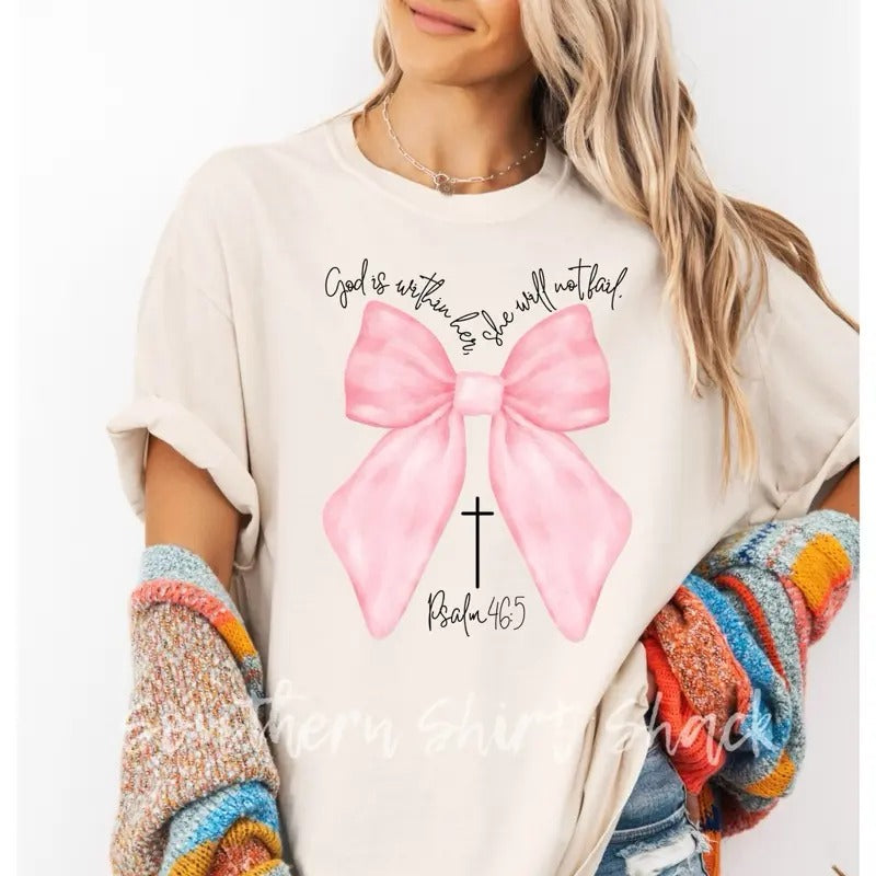 God is within her t shirt | Bible verse t shirt | Psalm t shirt | Ivory comfort colors t shirt Hoodie, Sweatshirt