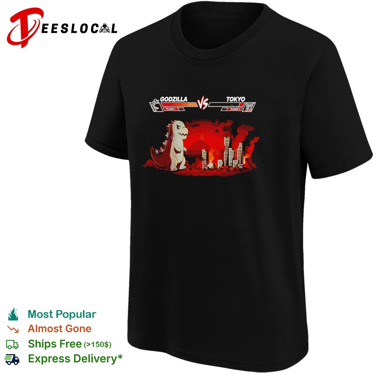 Godzilla vs Tokyo Fighting Game Parody Video Game shirt