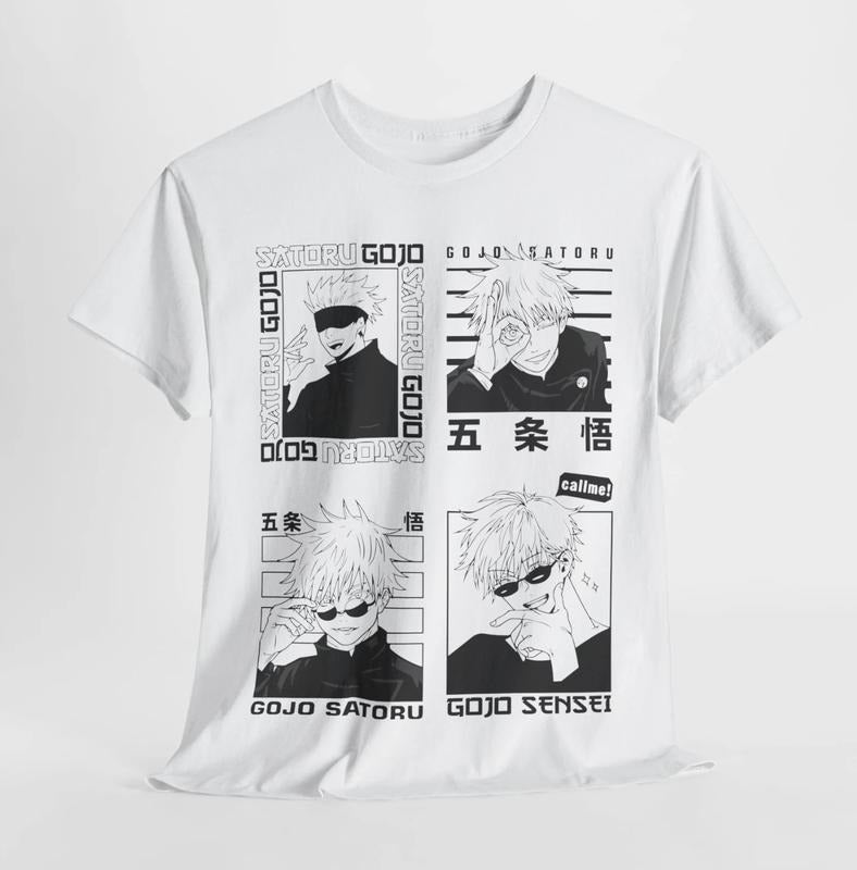 Gojo Satoru T-Shirt, Anime Shirt, Fire Style, Japanese Anime tee, Anime Manga Shirt, Anime Lover Shirt, Graphic Anime...