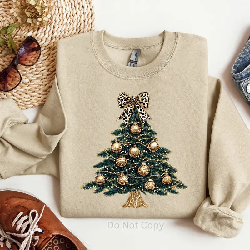 Gold Christmas Tree  DTF Transfer ONLY T-Shirts, Hoodie, Sweatshirt | CiraTrend.com