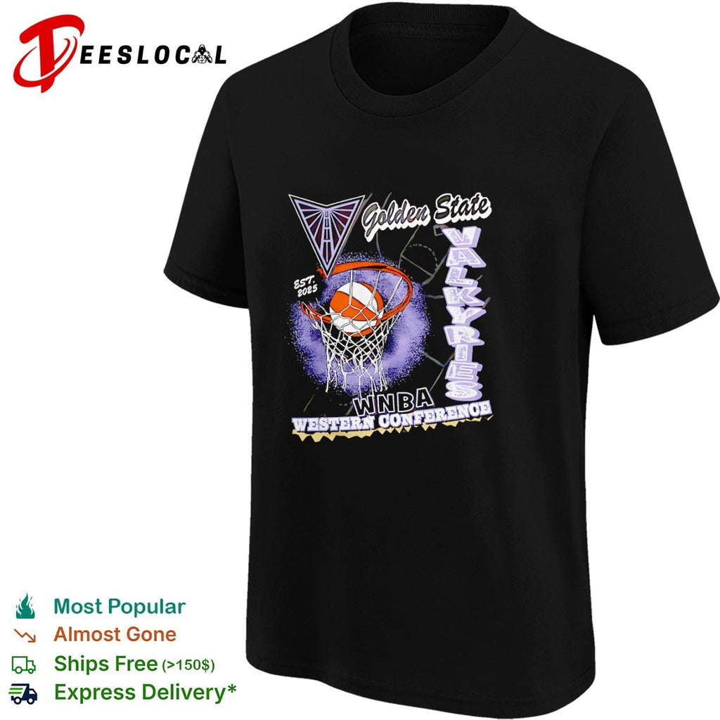 Golden State Valkyries WNBA Western Conference basketball hoop shirt