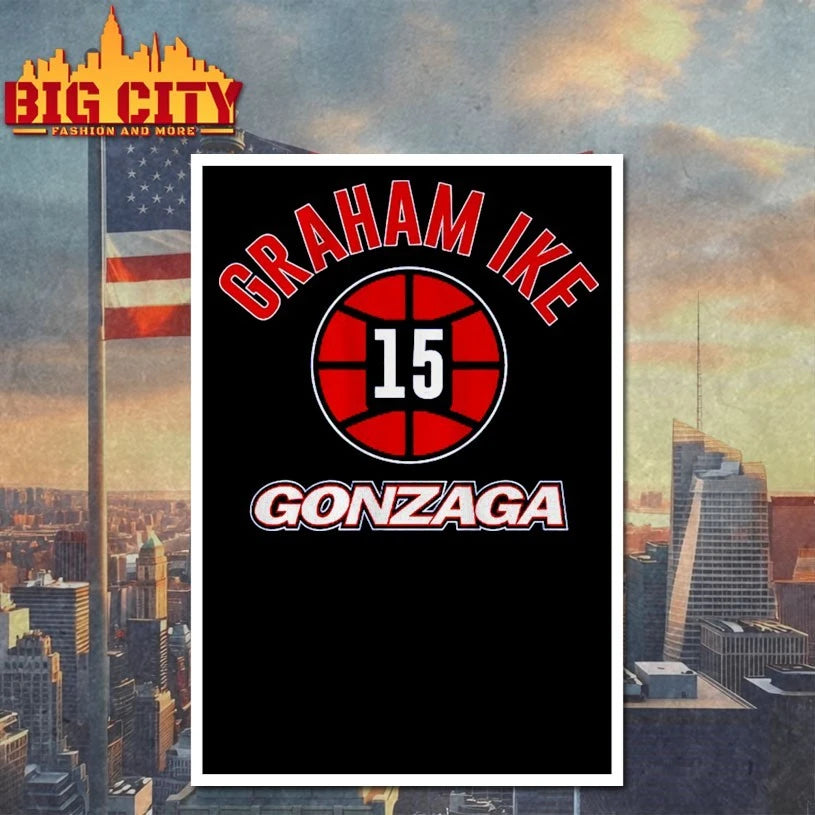 Gonzaga Basketball Graham Ike Number 15 shirt