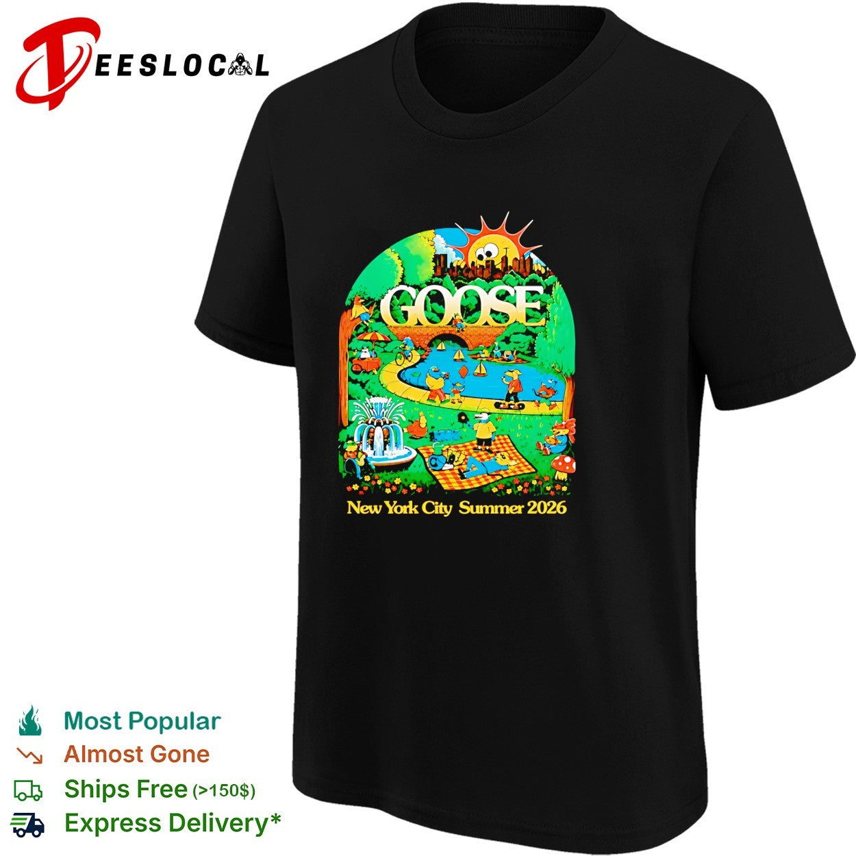Goose Central Park Summerstage New York On June 21 2026 Lewy Jones Green shirt