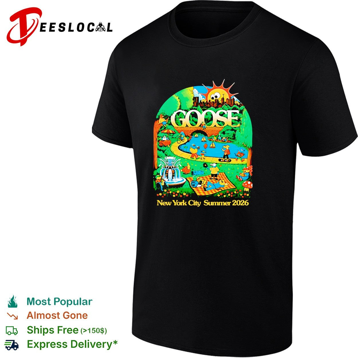 Goose Central Park Summerstage New York On June 21 2026 Lewy Jones Green shirt