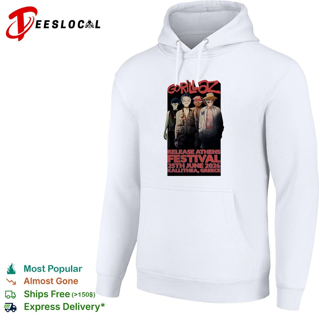Gorillaz Release Athens Festival Kallithea Greece On 25 June 2026 shirt