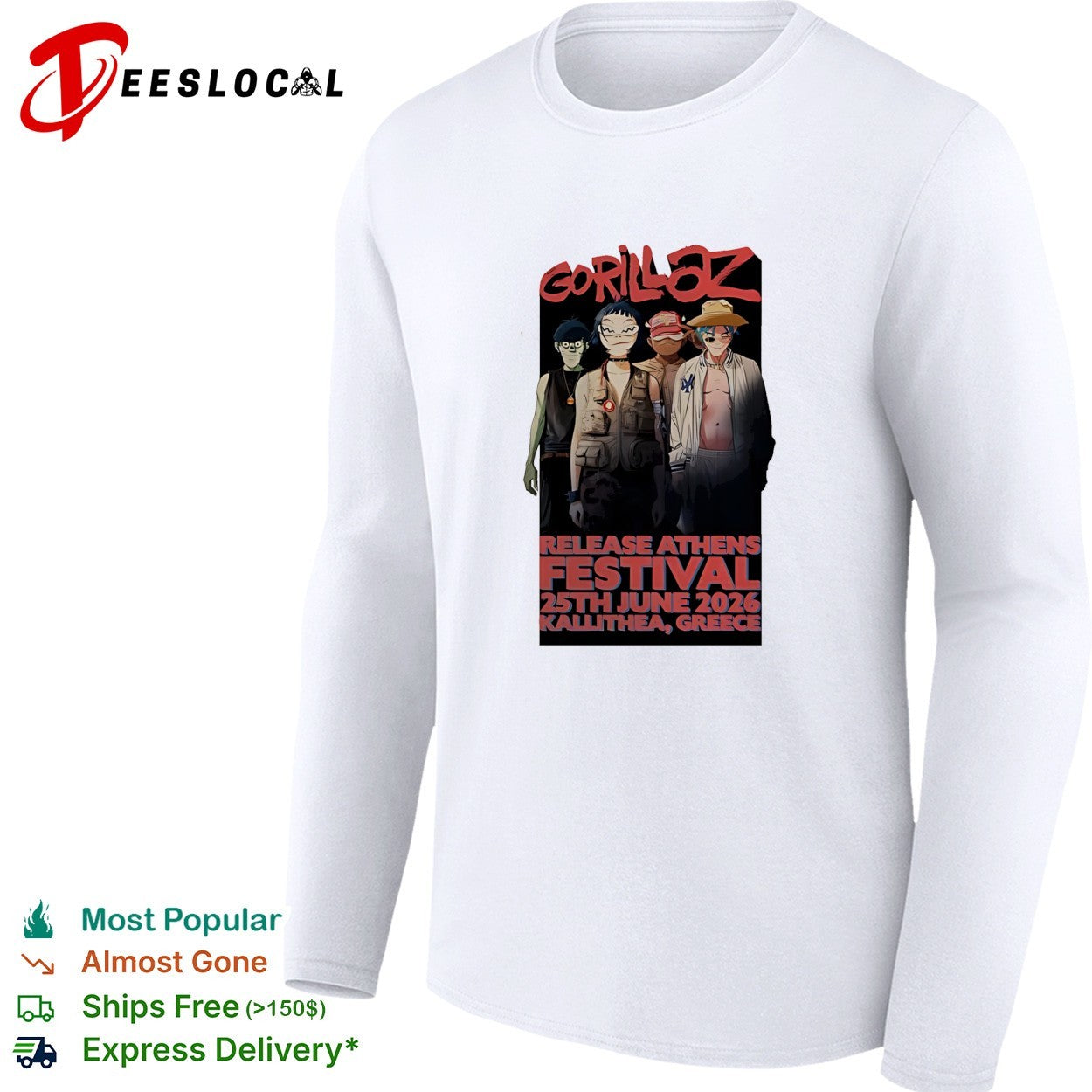 Gorillaz Release Athens Festival Kallithea Greece On 25 June 2026 shirt