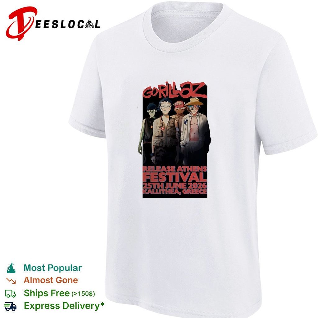 Gorillaz Release Athens Festival Kallithea Greece On 25 June 2026 shirt