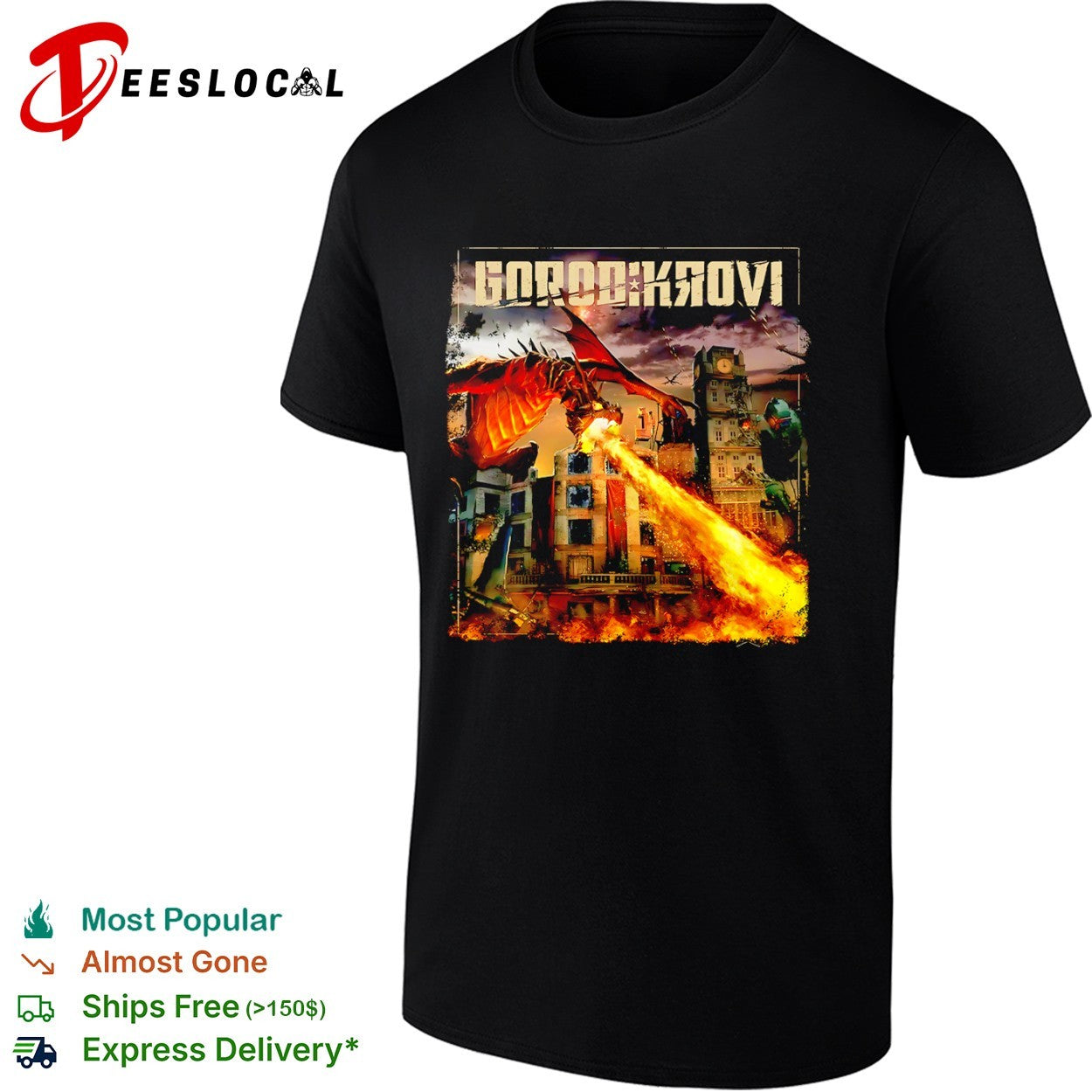 Gorod Krovi Call of Duty Zombies Dragon Fire Ruined City Siege Gaming Poster shirt