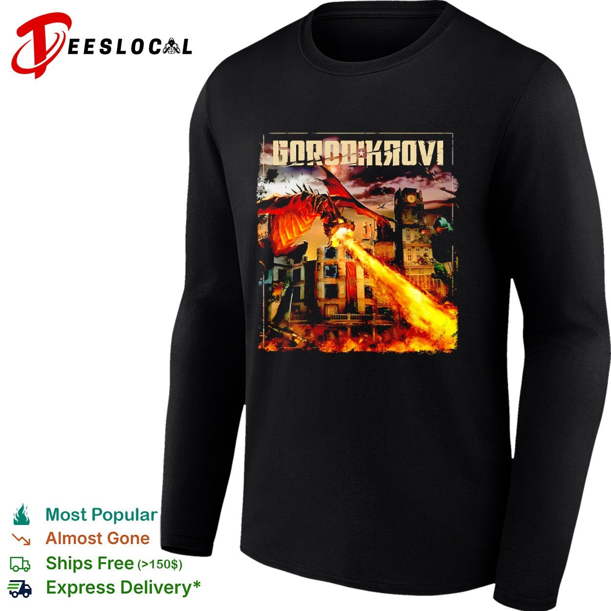Gorod Krovi dragon fire shirt