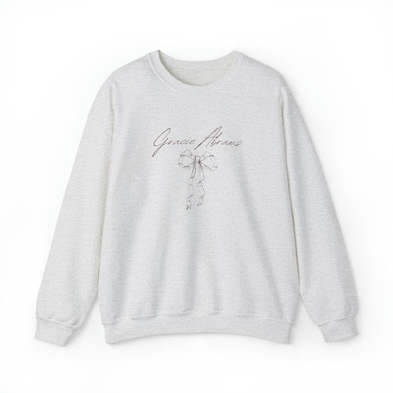 Gracie Abrams Bow Unisex Crewneck Sweatshirt Classic Cotton T-Shirts, Hoodie | CiraTrend.com