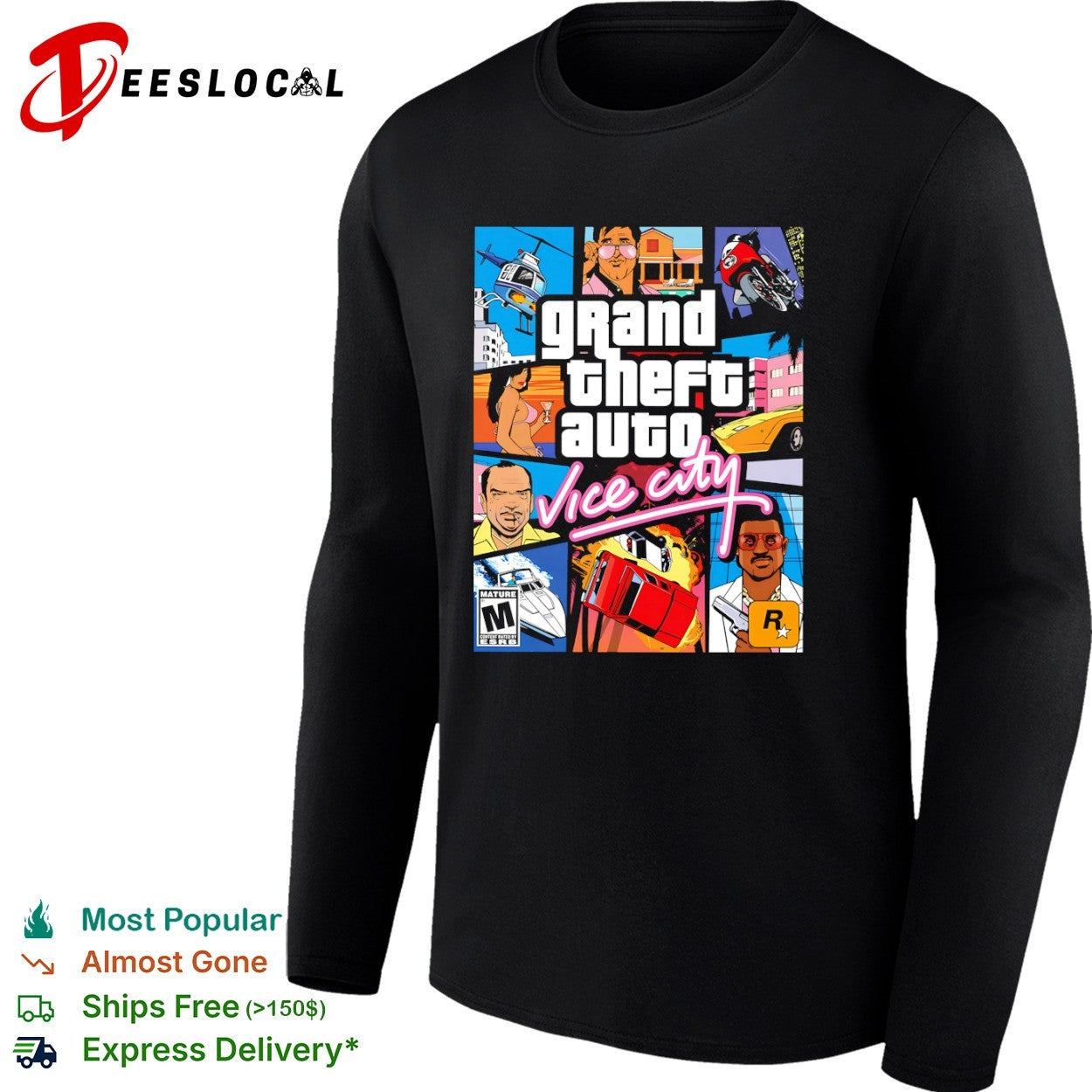 Grand Theft Auto Vice City game cover shirt