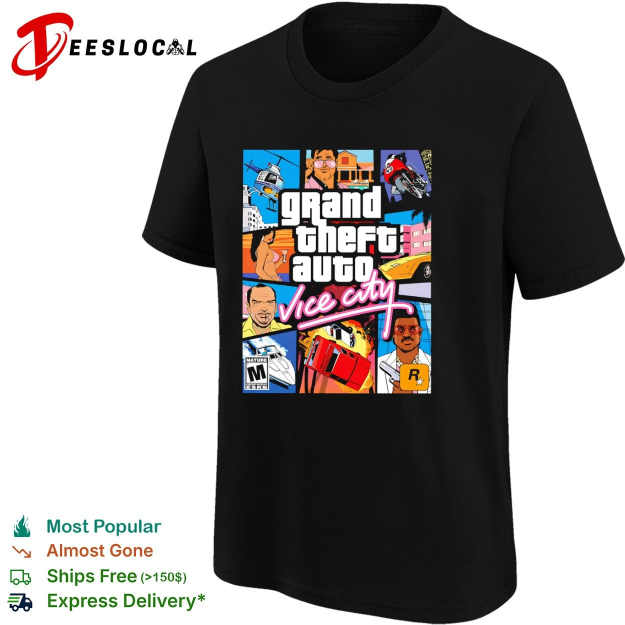 Grand Theft Auto Vice City game cover shirt