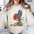 Graphic Halloween Crewneck, Desert Halloween Sweatshirt, Spooky Season Graphic Oversized Halloween Graphic Crewneck,...