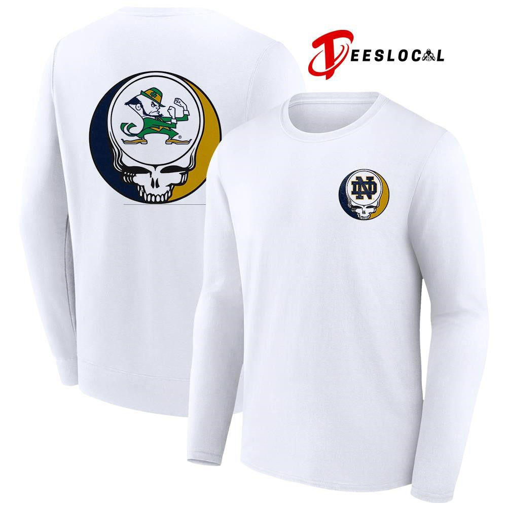 Grateful Dead x Notre Dame Fighting Irish logo parody shirt