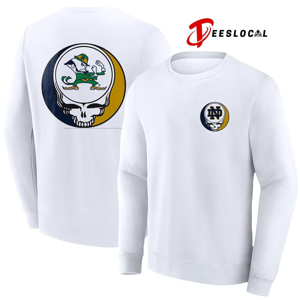 Grateful Dead x Notre Dame Fighting Irish logo parody shirt