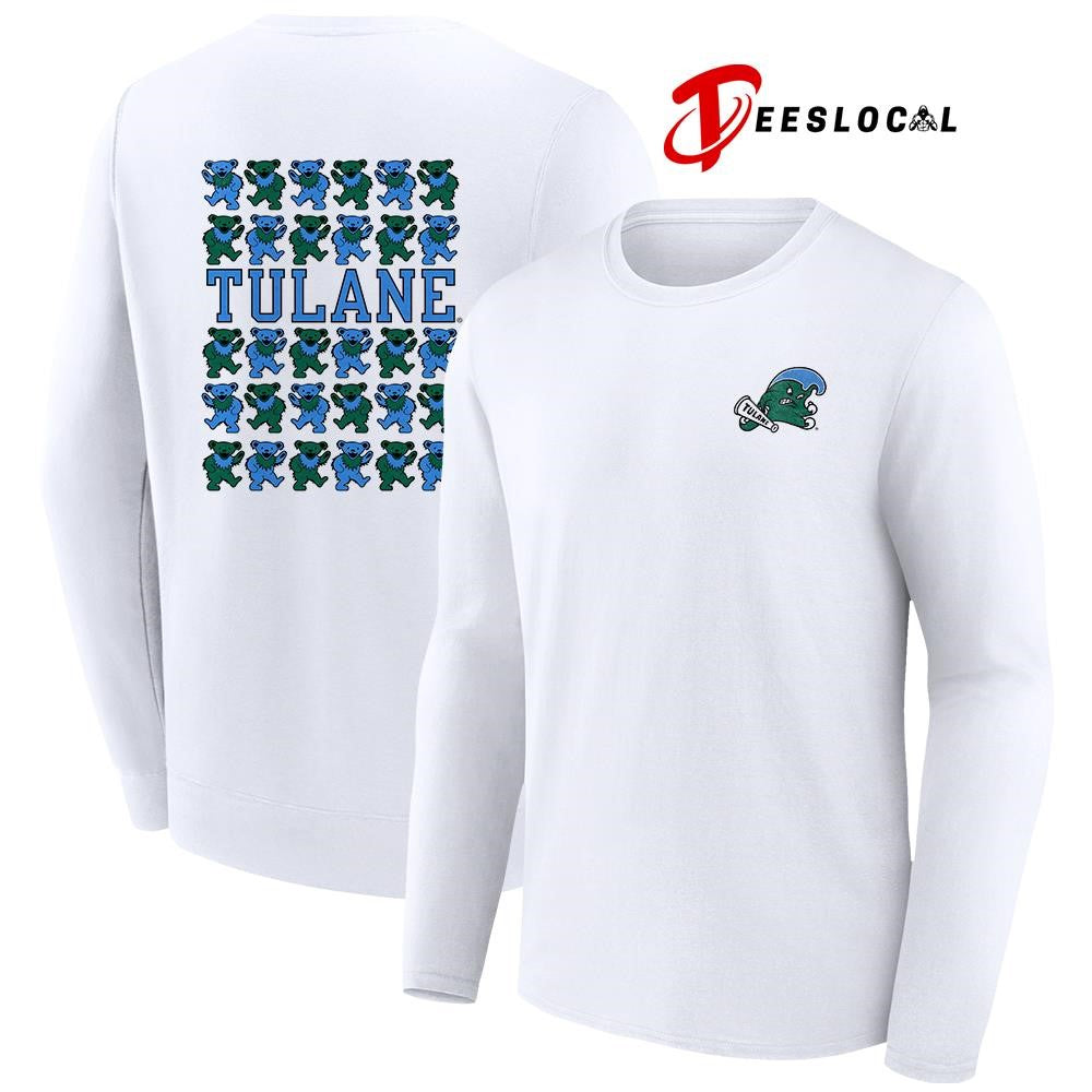 Grateful Dead x Tulane Green Wave bears mascot shirt
