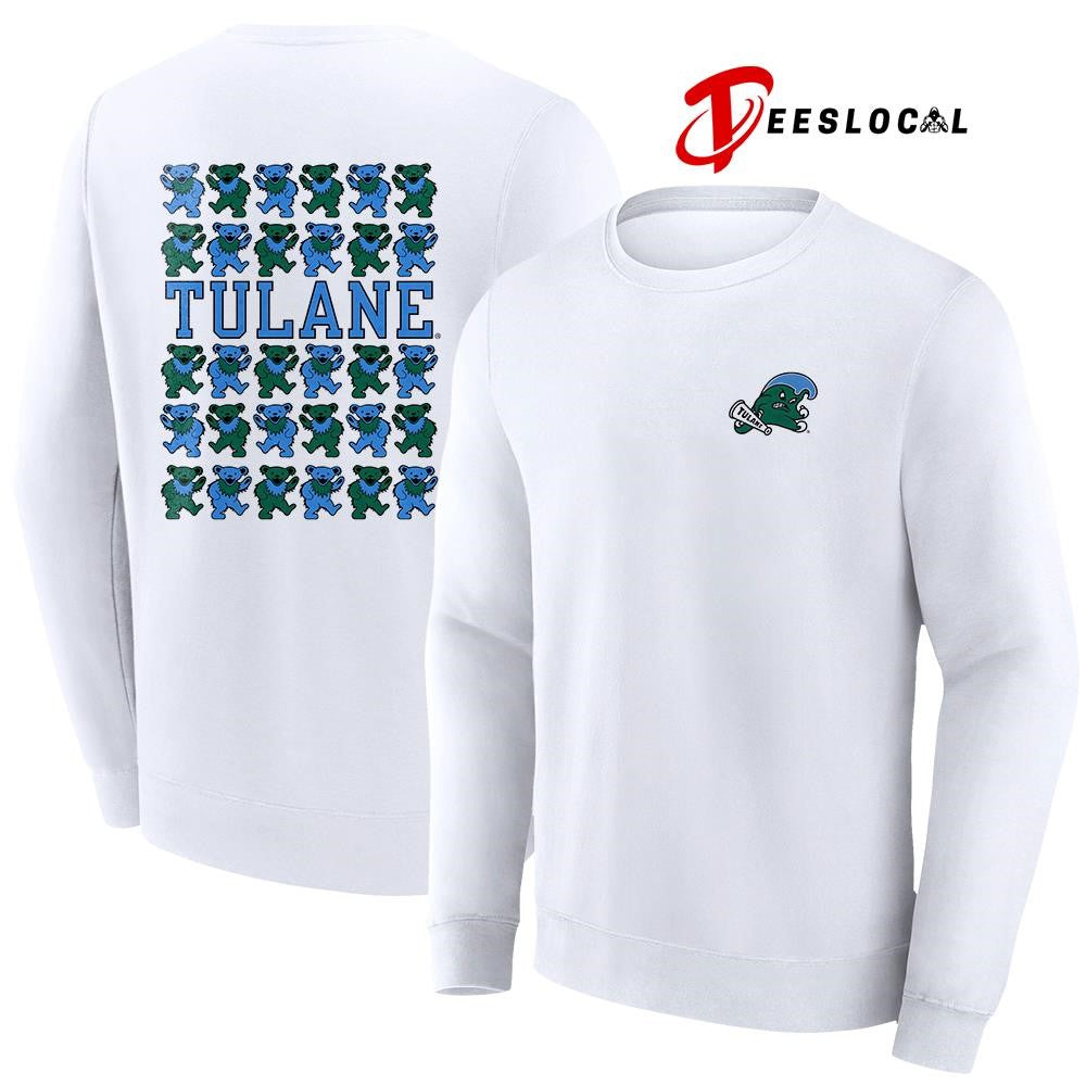 Grateful Dead x Tulane Green Wave bears mascot shirt