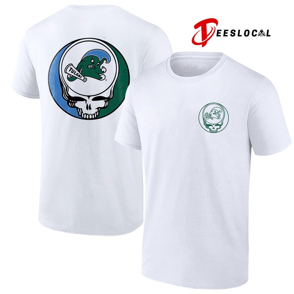 Grateful Dead x Tulane Green Wave logo parody shirt