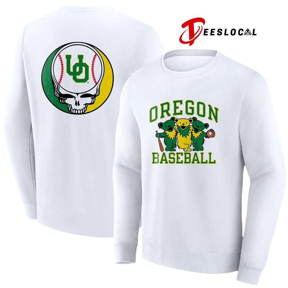 Grateful Dead x University of Oregon logo parody mascot baseball shirt