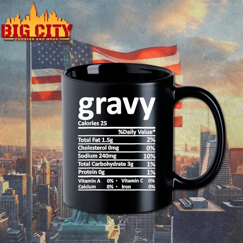 Gravy Thanksgiving Food Nutrition Facts Shirt