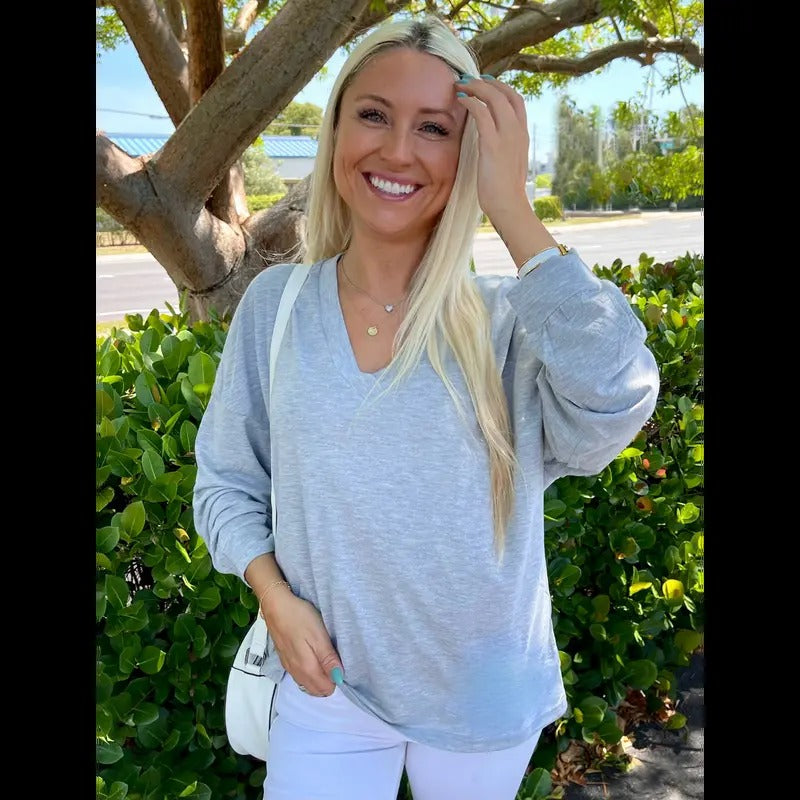 Gray V-Neck Pullover T-Shirts, Hoodie, Sweatshirt | CiraTrend.com