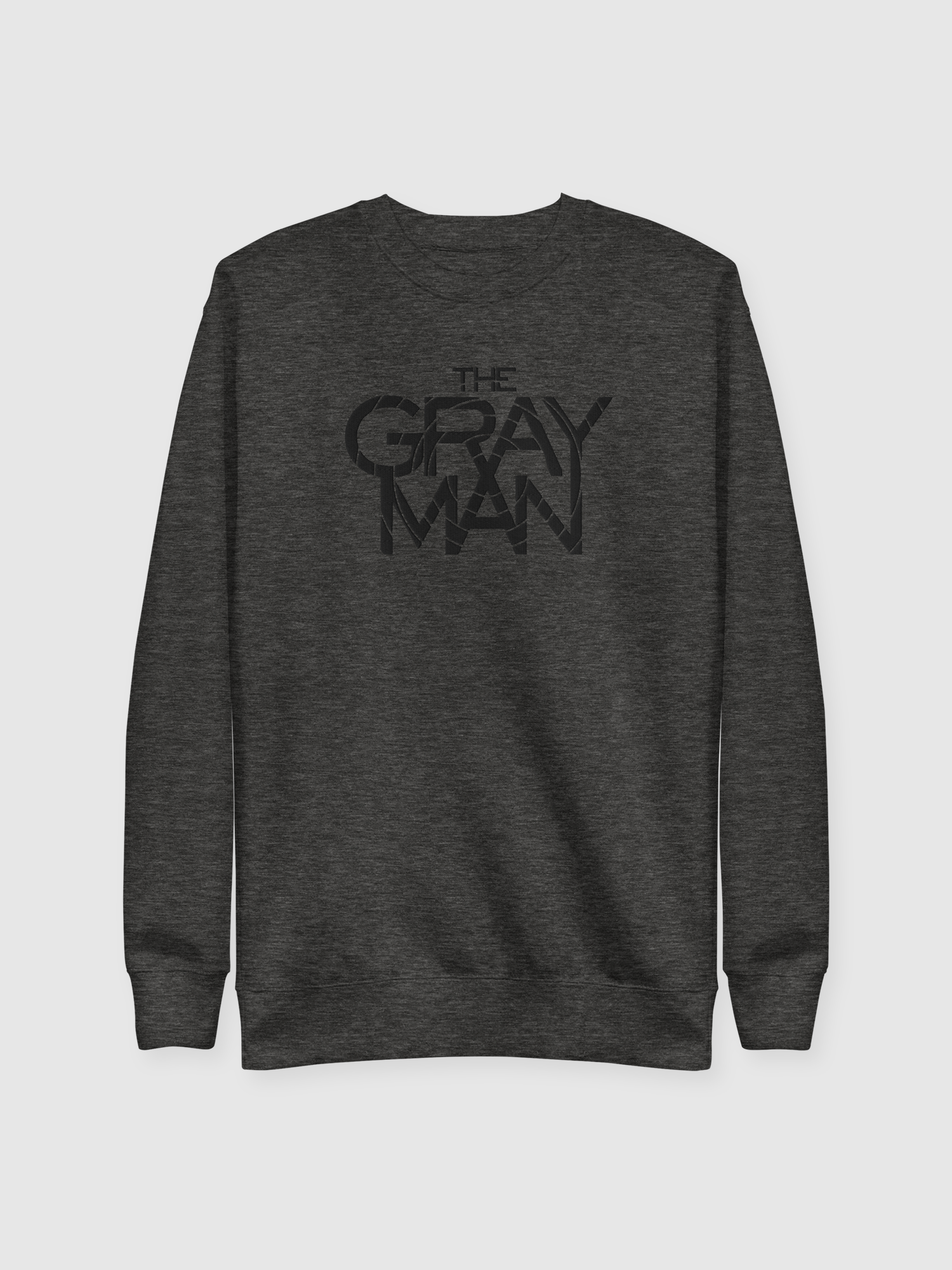 Gray Man Embroidered Unisex Sweatshirt [Charcoal Heather] T-Shirts, Hoodie | CiraTrend.com (Image 1)