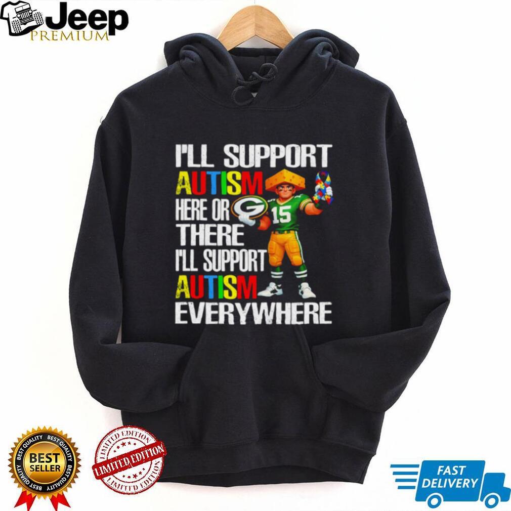 Green Bay Packers Mascot Cheesehead Autism Awareness Support T Shirt