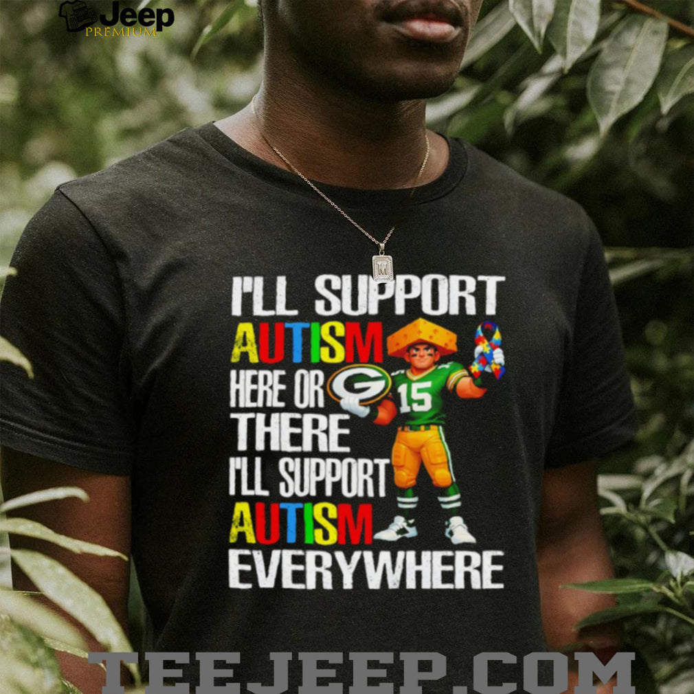 Green Bay Packers Mascot Cheesehead Autism Awareness Support T Shirt