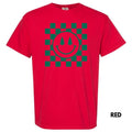 Green Checkered Christmas Tree Happy Face Comfort Colors T-Shirt Hoodie, Sweatshirt | CiraTrend.com
