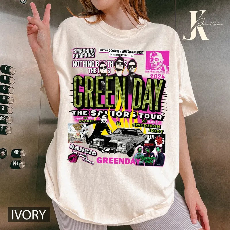 Green Day Dookie Album T-shirt,  Green Day Band Shirt,  Dookie Album Tee - Nu-metal Band T-shirt, Green Day Savior Tour,...