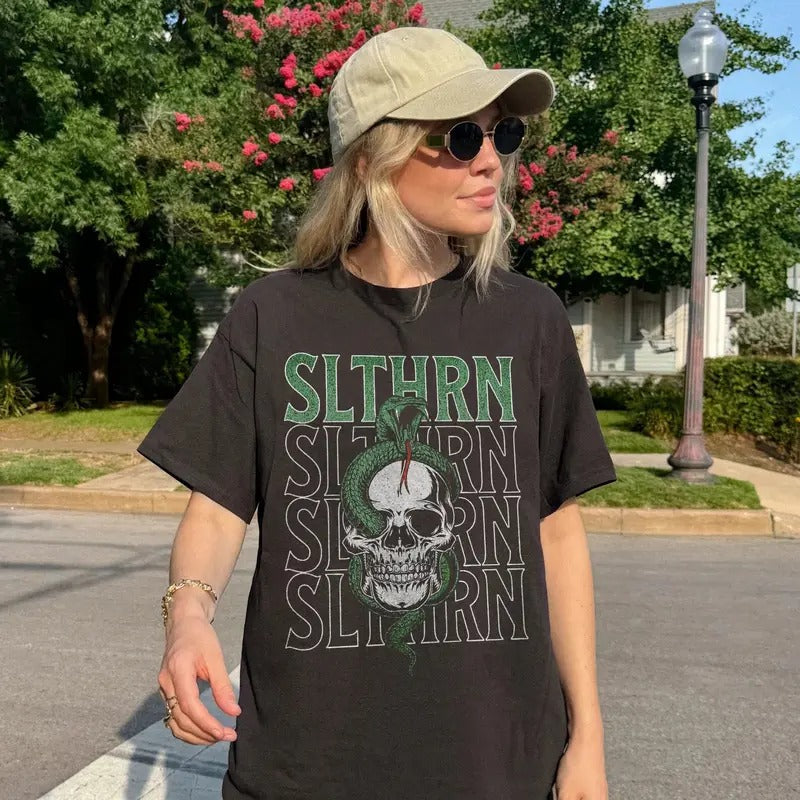Green House Comfort Colors T-Shirt, Vintage Band Tee, Malfoy Shirt, Potter Dark Arts Clothes Bookish Merch, Oversized...