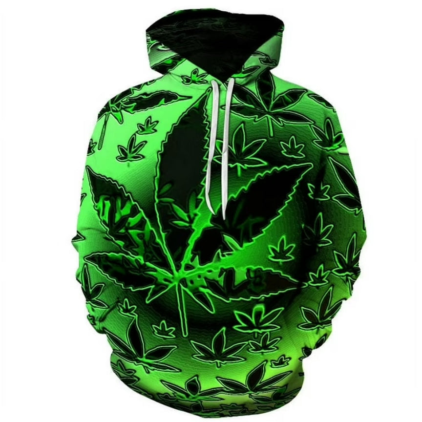 Green Weed Leaf 3D Hoodie