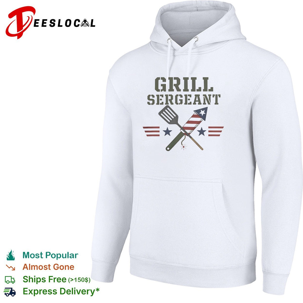 Grill Sergeant 4th of July BBQ Patriotic Spatula and Firework Celebration shirt