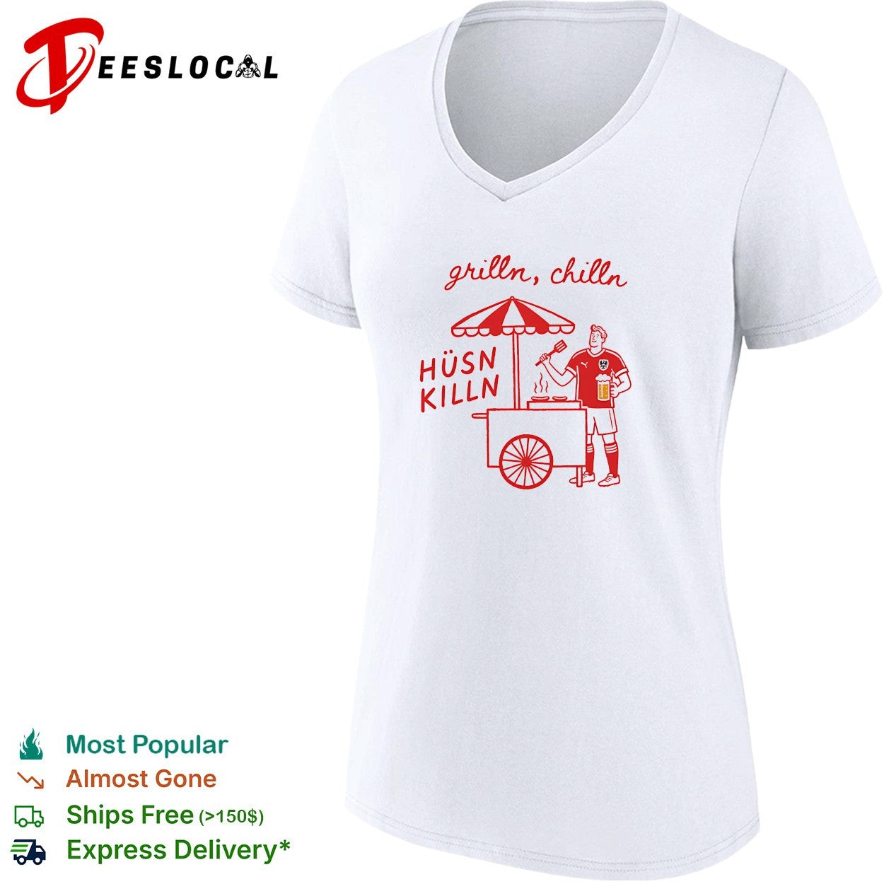 Grilln chilln Husn Killn Austria soccer fan shirt
