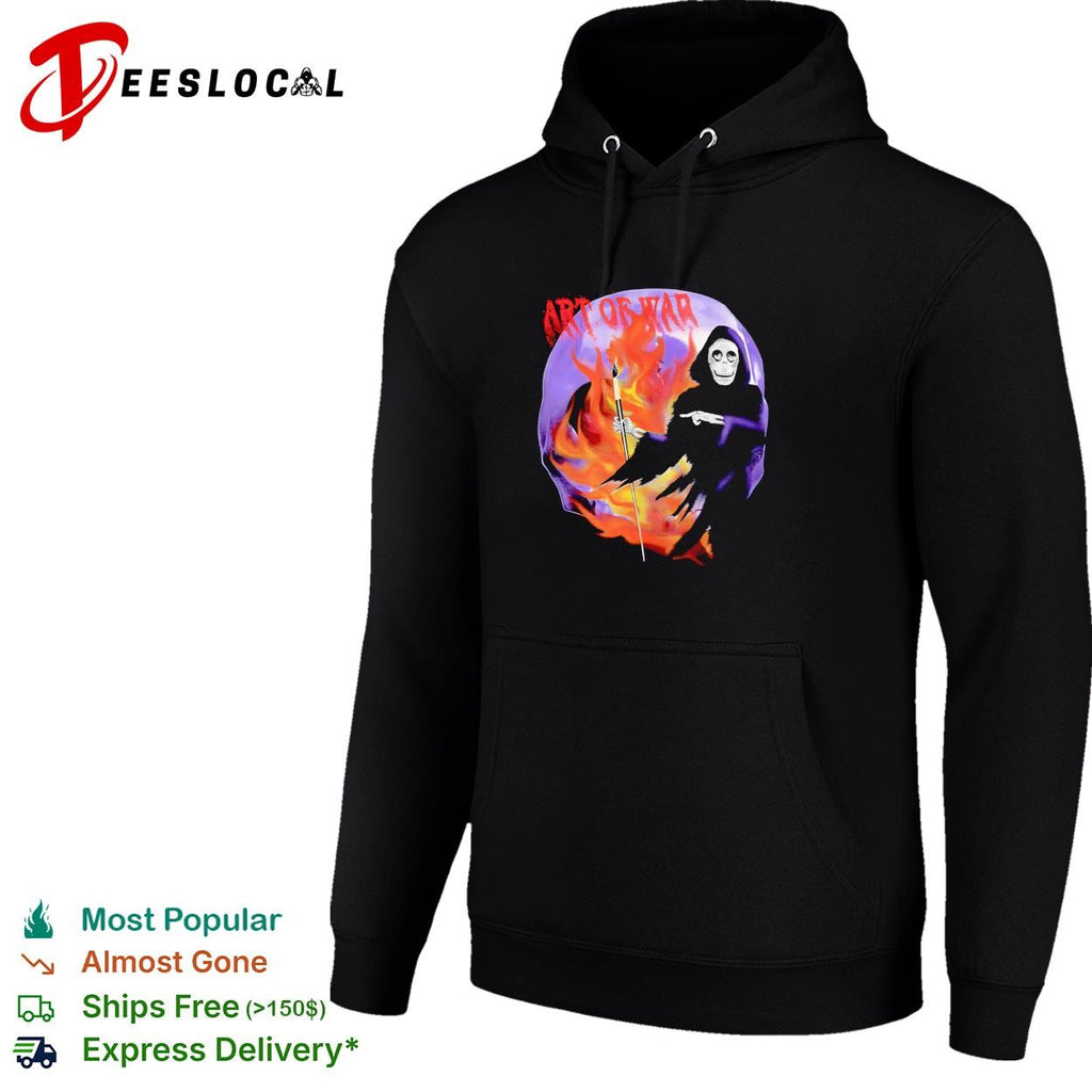 Grim reaper holding scythe art of war fire shirt