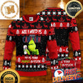 Grinch All I Need Is Molson Canadian It Is Too Peopley Outside Ugly Christmas Sweater
