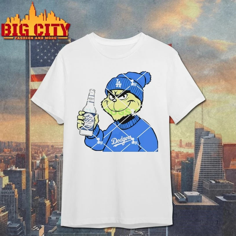 Grinch Christmas Los Angeles Dodgers Drink Busch Light shirt