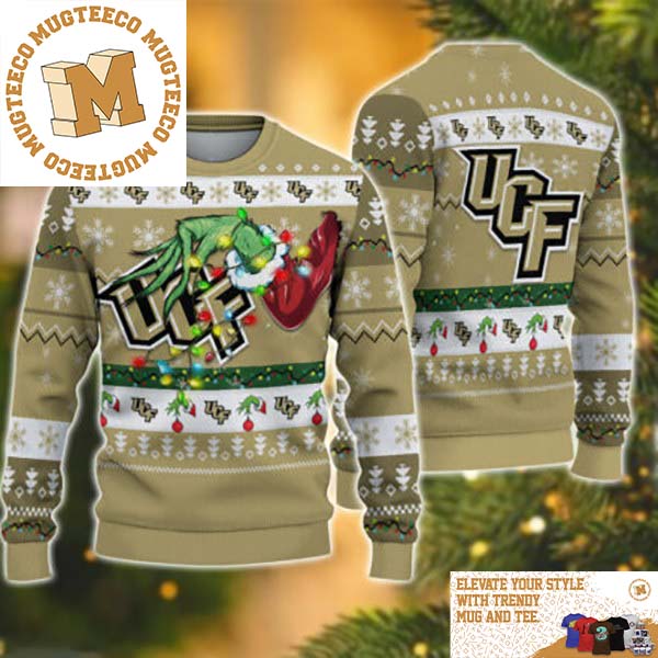 Grinch Stole UCF Knights NCAA Funny Xmas 2023 Gift For Holiday Ugly Christmas Sweater