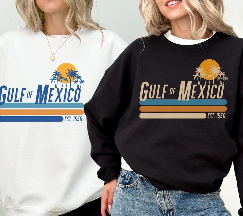 Gulf of Mexico Sweatshirt Gulf Coast Shirt Mexico Beach Shirt Texas Alabama Mississippi Florida Beach Crewneck Mexico...