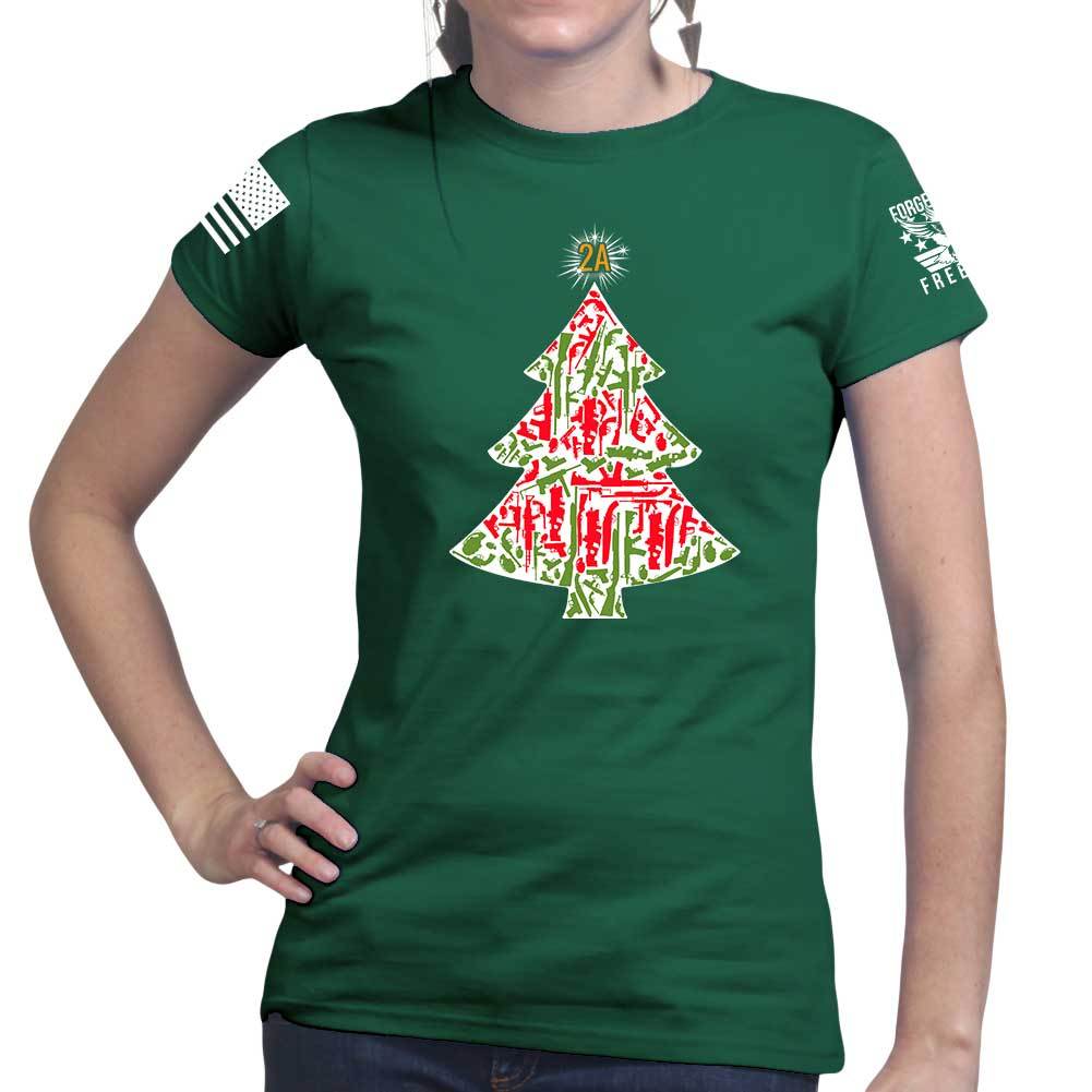 2A Christmas Tree Ladies T-shirt Style001