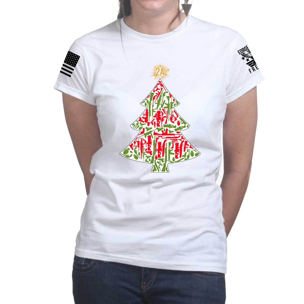 2A Christmas Tree Ladies T-shirt Style001